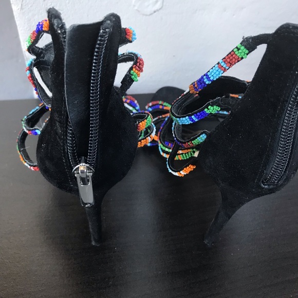 Used Sam Edelman black colorful heels - Picture 4 of 6